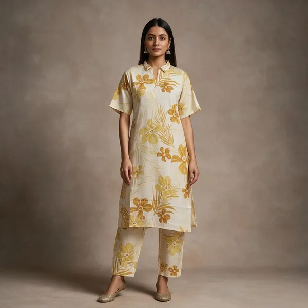 Cream_Floral_Print_Kurta_Set_for_Women