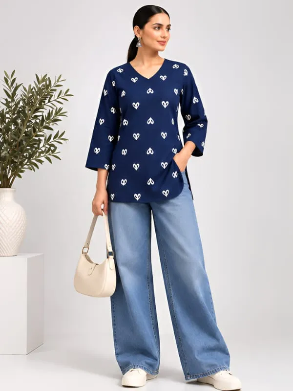 Navy_Printed_Regular_Fit_Kurta_for_Women