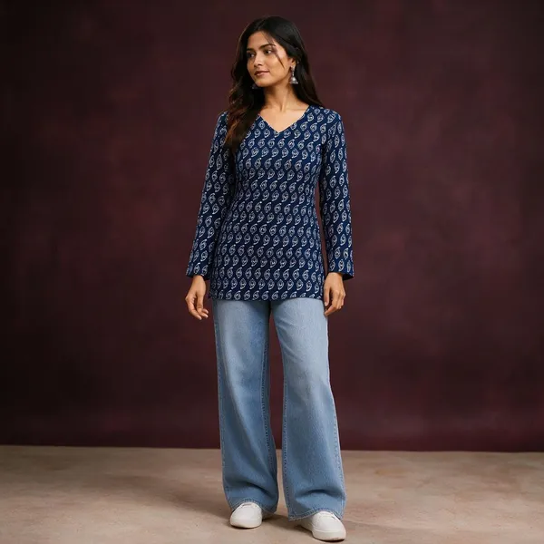 Navy_Printed_Straight_Kurta_for_Women