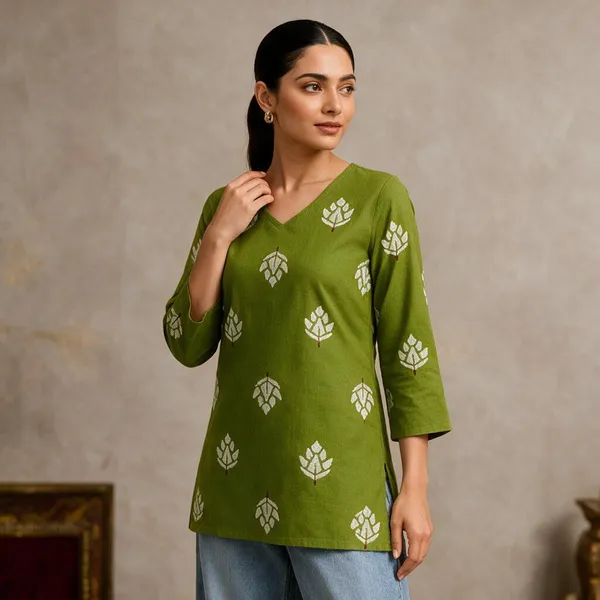 Green_Printed_Straight_Kurti_for_Women
