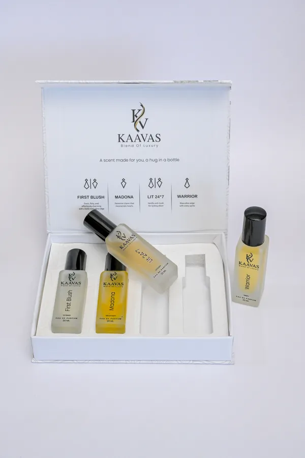 Kaavas_Discovery_Set_First_Blush_Madonna_Lit_24X7_Warrior_Edp_Pack_Of_4