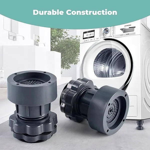 MIXAREO_(4pcs)_Washing_Machine_Vibration_Pads_-_Adjustable_Dryer_Shock_(Pack_of_1)_Washing_Machine_Soap_Dispenser_()