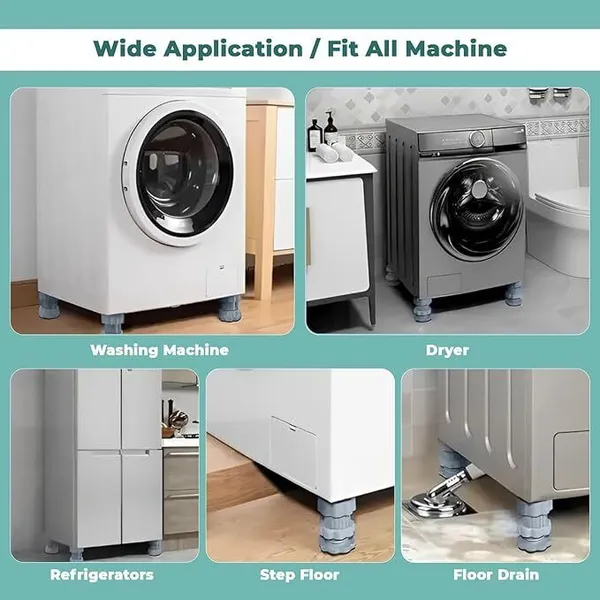 MIXAREO_(4pcs)_Washing_Machine_Vibration_Pads_-_Adjustable_Dryer_Shock_(Pack_of_1)_Washing_Machine_Soap_Dispenser_()