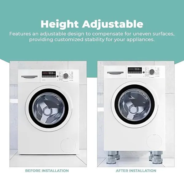 MIXAREO_(4pcs)_Washing_Machine_Vibration_Pads_-_Adjustable_Dryer_Shock_(Pack_of_1)_Washing_Machine_Soap_Dispenser_()