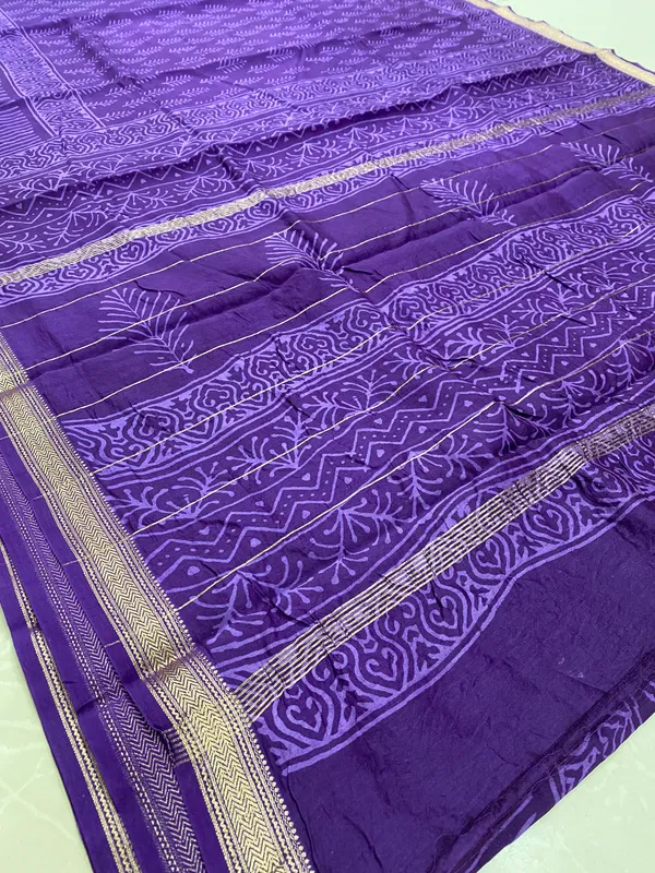 Purple_Silk_Cotton_Hand_Block_Printed_Saree_For_Women