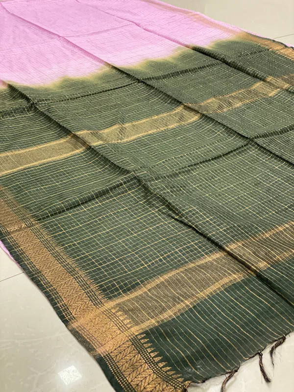 Pink_Green_Liva_Bamboo_Silk_Zari_Woven_Saree_For_Women