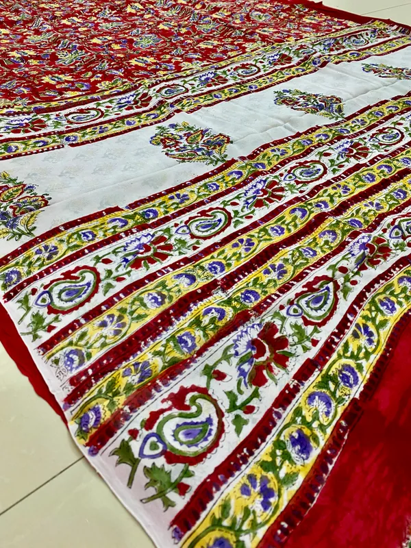 Red_Silk_Block_Print_Saree_For_Women