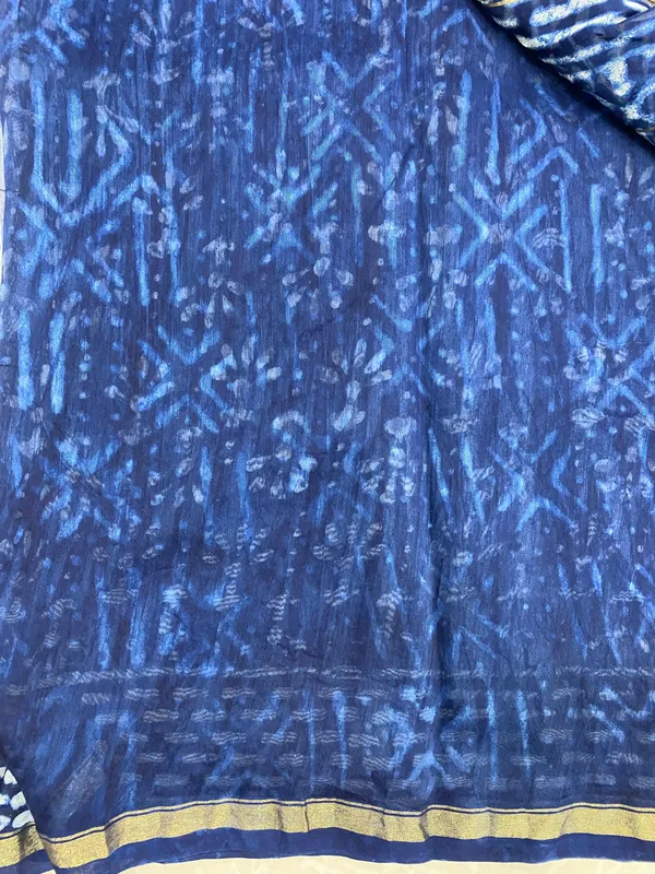 Indigo_Silk_Cotton_Daboo_Hand_Block_Printed_Saree_For_Women