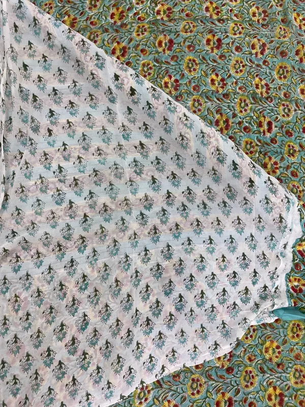 Sea_Green_Georgette_Silk_Hand_Block_Printed_Saree_For_Women