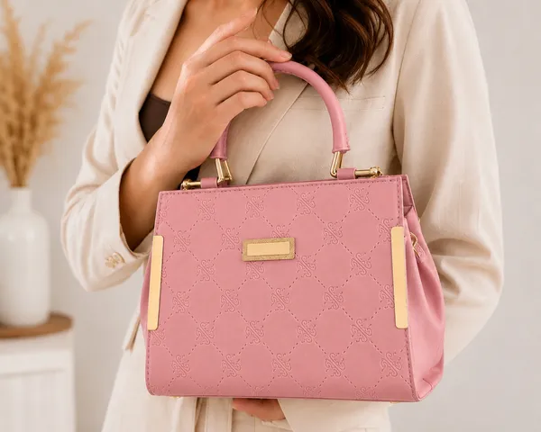 Pink_Synthetic_Leather_Embossed_Crossbody_Bag_For_Women