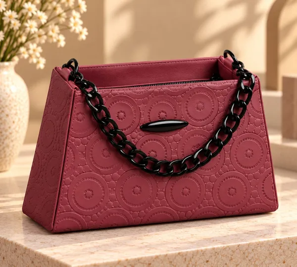 Maroon_Synthetic_Leather_Embossed_Cross_Body_Bag_For_Women