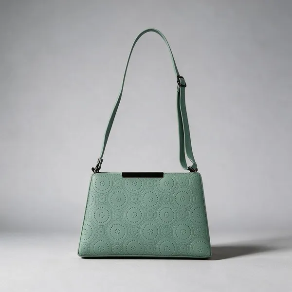 Green_Synthetic_Leather_Embossed_Cross_Body_Bag_For_Women