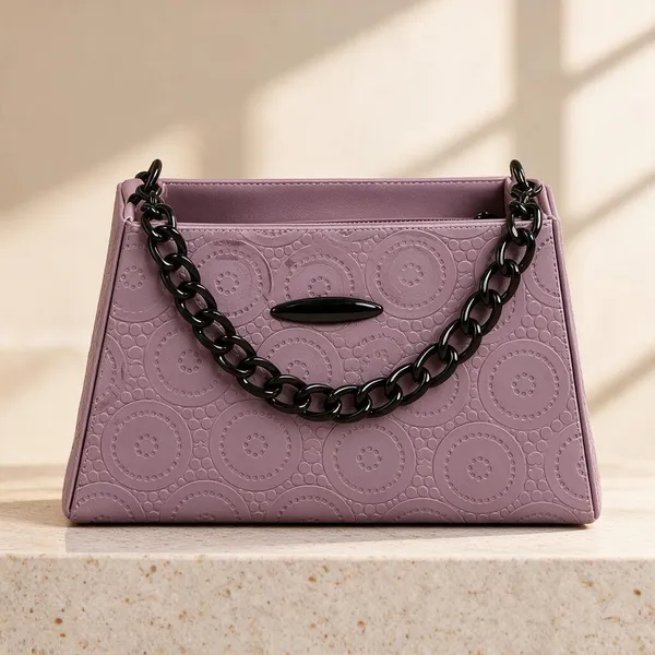 Mauve_Synthetic_Leather_Embossed_Cross_Body_Bag_For_Women