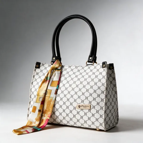 Cream_Synthetic_Leather_Geometric_Crossbody_Bag_For_Women