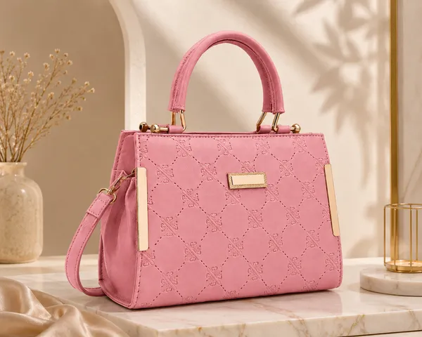 Pink_Synthetic_Leather_Embossed_Crossbody_Bag_For_Women