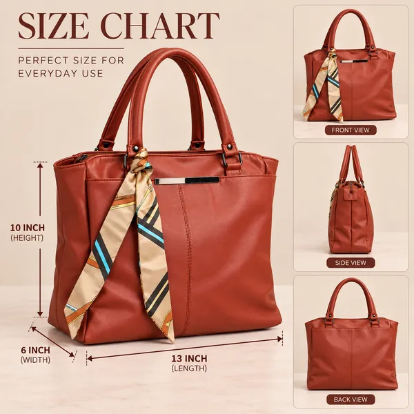 Copper_Synthetic_Leather_Structured_Tote_Bag_For_Women