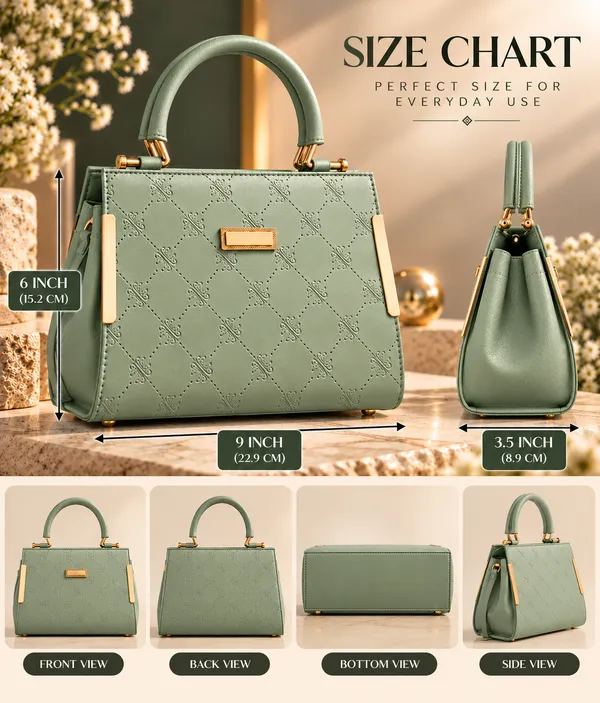 Green_Synthetic_Leather_Embossed_Crossbody_Bag_For_Women