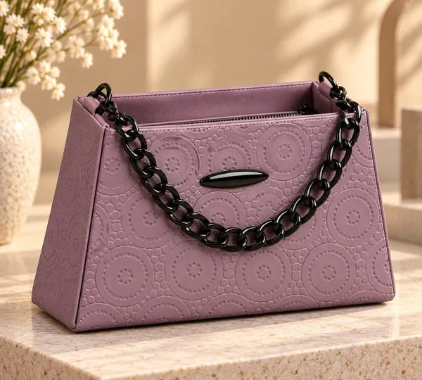 Mauve_Synthetic_Leather_Embossed_Cross_Body_Bag_For_Women