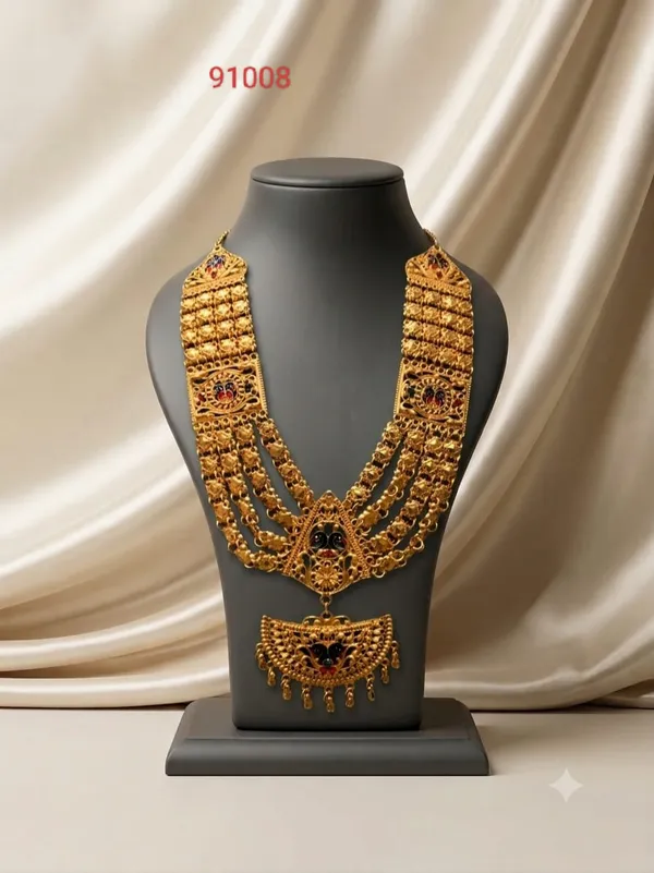 Gold_Tone_Traditional_Long_Necklace_Set_For_Women