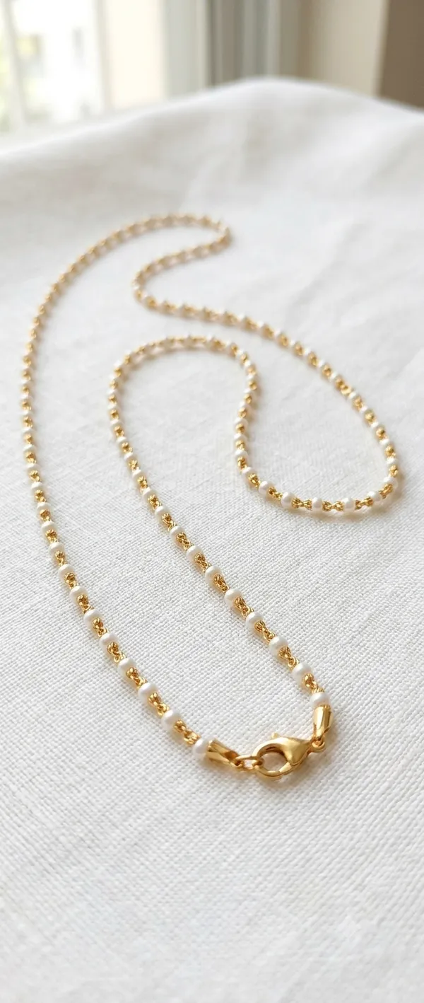 Gold_Tone_Pearl_Beaded_Necklace_For_Women