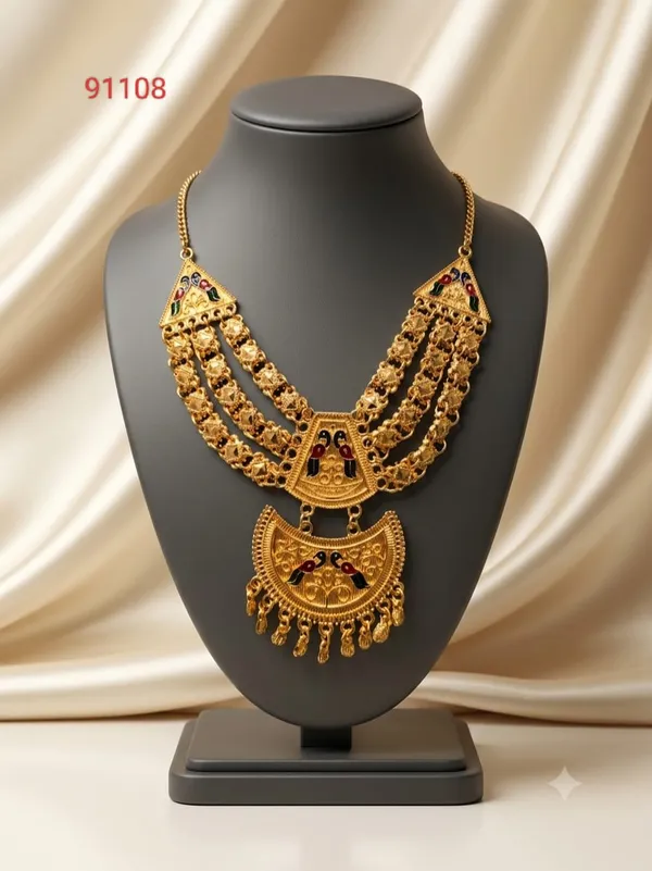 Gold_Tone_Traditional_Necklace_Set_For_Women