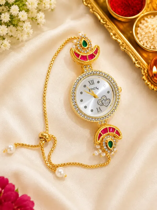 Gold_Tone_Embellished_Chain_Watch_For_Women