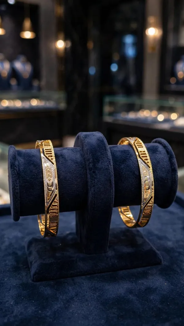 Gold_Tone_Engraved_Metal_Bangles_For_Women