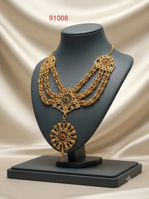 Gold_Tone_Traditional_Layered_Necklace_For_Women