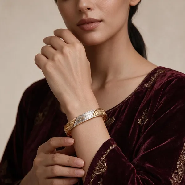 Gold_Tone_Engraved_Metal_Bangles_For_Women