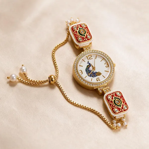 Gold_Tone_Peacock_Watch_Bracelet_For_Women