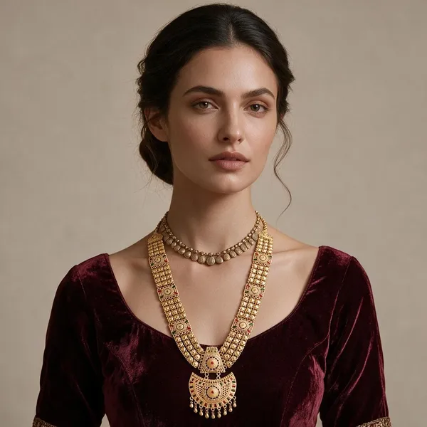 Gold_Tone_Traditional_Long_Necklace_For_Women