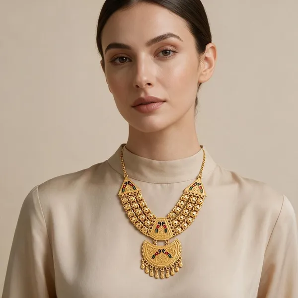 Gold_Tone_Temple_Necklace_For_Women