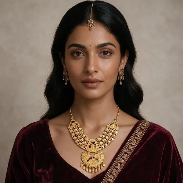 Gold_Tone_Temple_Necklace_For_Women