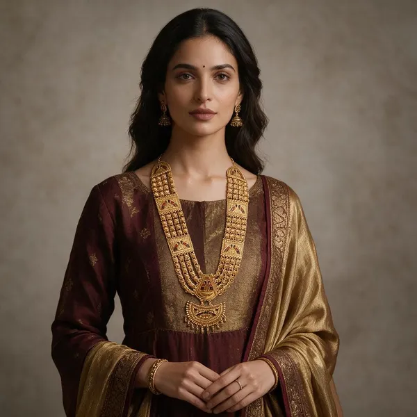 Gold_Tone_Traditional_Long_Necklace_For_Women