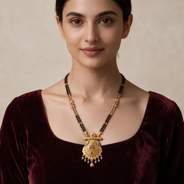 Black_Beaded_Gold_Tone_Mangalsutra_Necklace_For_Women
