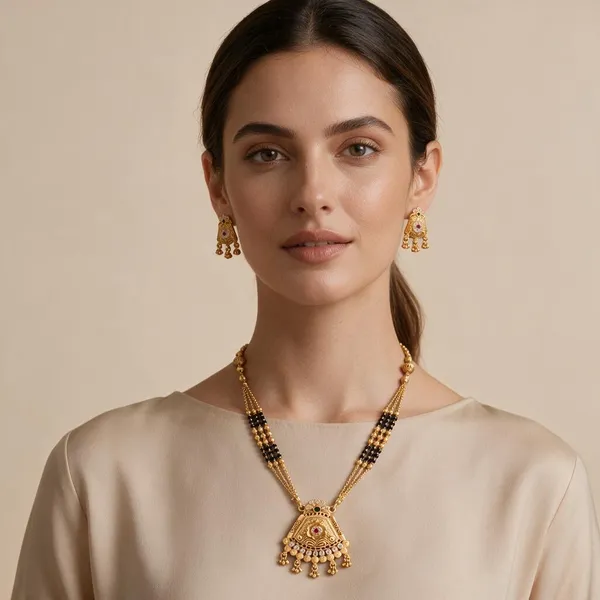 Gold_Tone_Black_Beaded_Mangalsutra_Jewellery_Set_For_Women