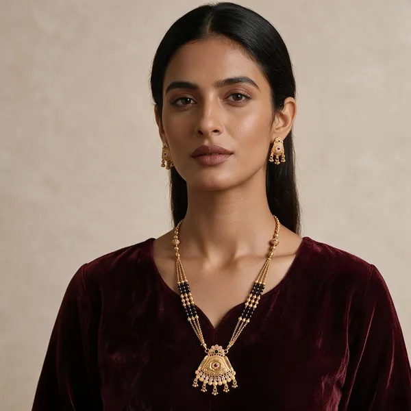 Gold_Tone_Black_Beaded_Mangalsutra_Jewellery_Set_For_Women