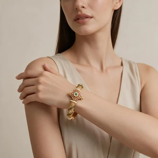 Gold_Tone_Embellished_Bangles_Set_For_Women