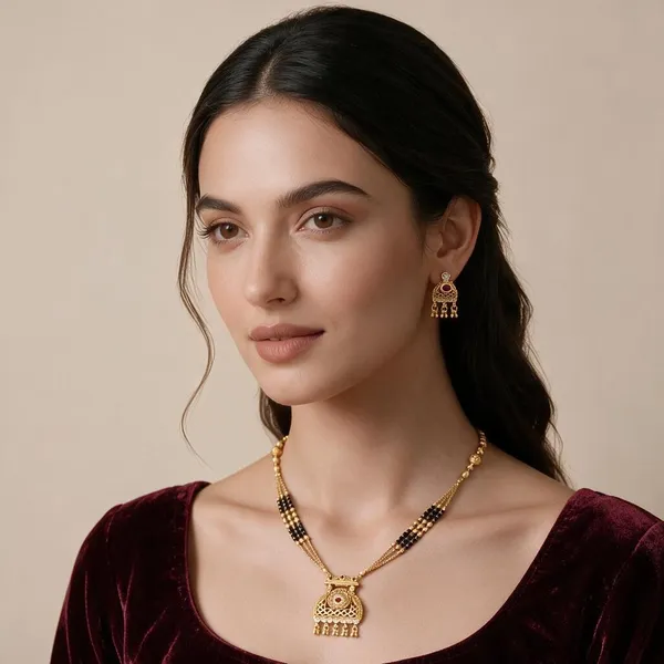 Gold_Tone_Black_Beaded_Mangalsutra_Set_For_Women