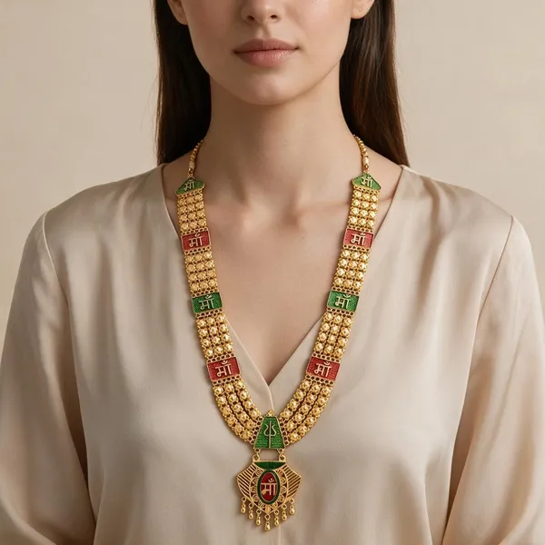 Gold_Tone_Traditional_Layered_Necklace_For_Women