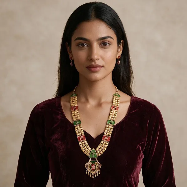 Gold_Tone_Traditional_Layered_Necklace_For_Women