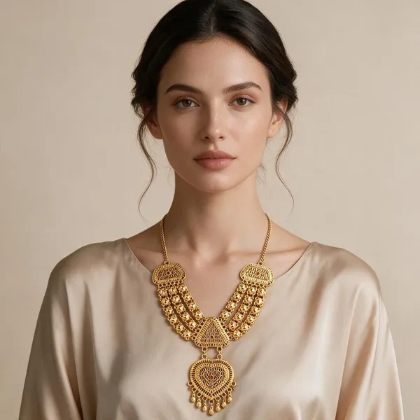 Gold_Tone_Traditional_Necklace_Set_For_Women