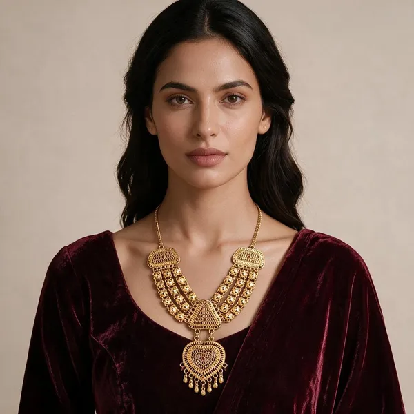 Gold_Tone_Traditional_Necklace_Set_For_Women