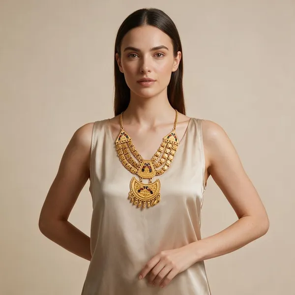 Gold_Tone_Traditional_Necklace_Set_For_Women