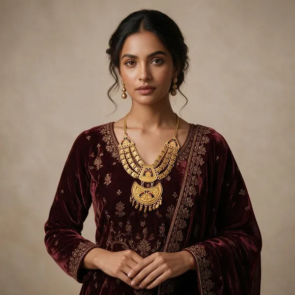 Gold_Tone_Traditional_Necklace_Set_For_Women