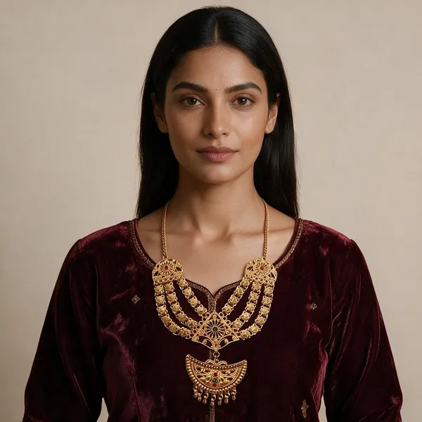 Gold_Tone_Traditional_Temple_Necklace_For_Women
