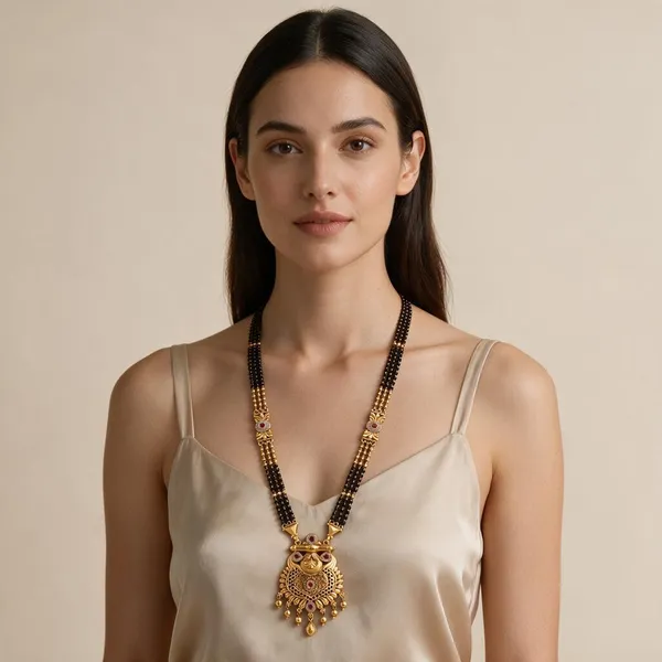 Black_Beaded_Gold_Tone_Mangalsutra_Necklace_For_Women