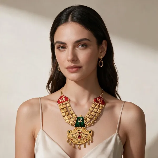 Gold_Tone_Temple_Necklace_For_Women