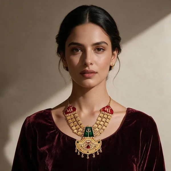 Gold_Tone_Temple_Necklace_For_Women