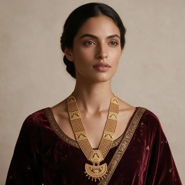Gold_Tone_Peacock_Motif_Long_Necklace_With_Pendant